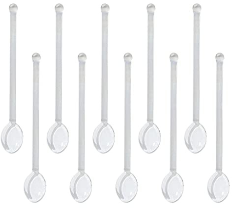10 cucharillas de cristal aptas para lavavajillas para remover café bar transparente