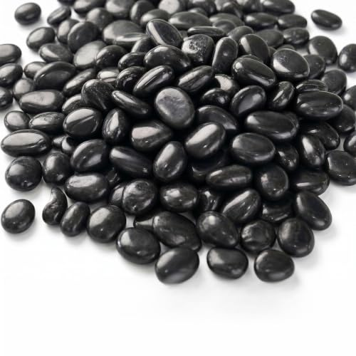 VGOODALL Stones for Plant Pots, 1-2cm 2LB, Vase Filler & Home Decor | Smooth Black Pebbles for Succulents, Terrariums, Candles & Resin. Polished for Mindfulness & Modern Decor