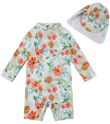 upandfast Baby Badeanzug mit Knöpfen UV Schutz Badebekleidung Für Baby Mädchen