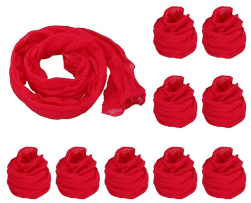 PATIKIL 10 Piezas Tela de Flores de Media para Hacer Flores Rojo