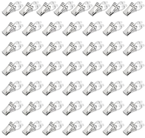 Vorhangschienengleiter, T-Gleiter-Vorhang-Clips, Gardinengleiter-Haken, Gleitvorhangschienen-Gleithaken, Rollen für Fenster, Tür, Duschvorhänge, Metall-Vorhang-Clips für Vorhänge, 50 Stück