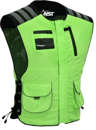 STAR AST Men's Yellow Waistcoat Hi viz Executive Vest Security, Cycling Workwear High Visibility Jacket For Reflective Safety Vest