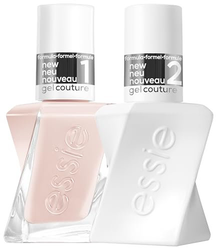 Bundle of essie Gel Couture, Farbe: Nr. 40 fairy tailor, Rosa, 1 x 13,5 ml + essie Gel Couture, Farbe: Nr. 00 top coat, Transparent, 1 x 13,5 ml