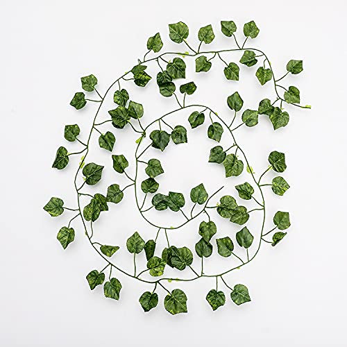 Lierre Artificiel,Lierre Artificiel Exterieur Plantes artificielles, décoration murale de maison, lierre de liane, feuillage rampant décoratif, fausses vignes, décoration de salle verte, feuilles vert