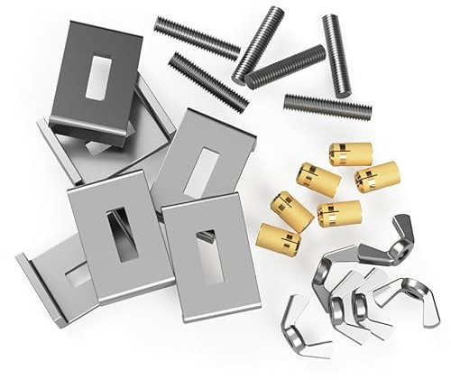 QUADRON clips de fijación para fregaderos bajo encimera GRANIT/STEEL en juego de 6 + insertos Keep-NUT, clips para fregaderos de cocina clips de fijación, juego de instalación, para cocina