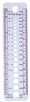 Bydezcon Kunststoff Stricknadel Messgerät Kreis Geometrische Vorlage Lineal Stricknadel Messwerkzeug Mit Zoll/cm/mm Skalen