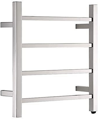 MYVVKIA Scaldasalviette Elettrico Piccolo Scaldasalviette a Parete Scaldasalviette Elettrico a 4 Barre quadrate Scaldasalviette Elettrico Scaldasalviette in Acciaio Inox Scaldasa