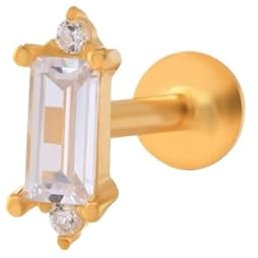 Orecchini con zirconi S925 for Piercing al Padiglione Auricolare Dorato da Donna(Golden-#14)