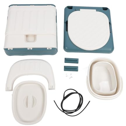 Bonbela Tragbare Toilette, Faltbar, Stark Belastbar, Mobiler Nachttisch-Toilettenstuhl mit Breitem Sitz für Erwachsene, ältere Menschen, Schwangerschaft