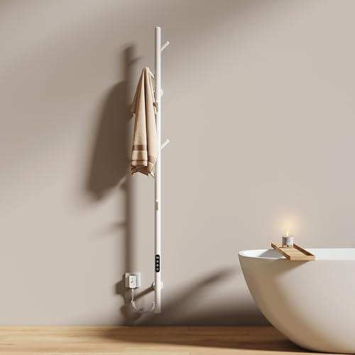 EMKE Toallero Eléctrico de Baño con Barra, Blanco, 1500x125x140 mm | Calefacción Eléctrica de Barra Única, Toallero Inteligente de Temperatura Constante