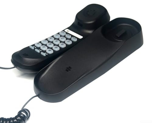 Teléfono fijo con cable diseñado para comodidad en el hogar, incluye características beneficiosas para personas mayores (negro)