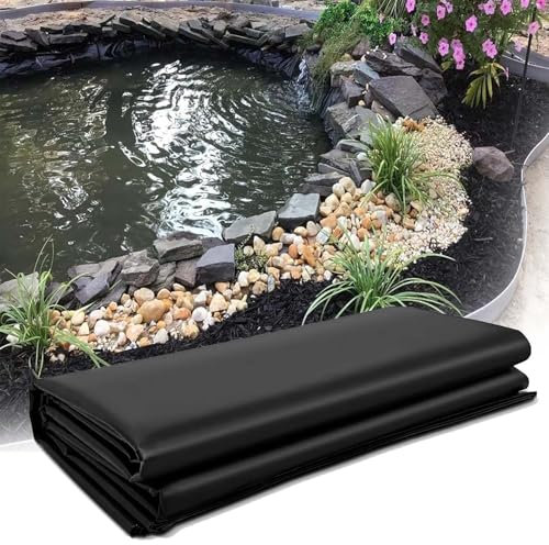 Revêtements pour bassin de jardin 4x5m 5x6m 6x9m 8x10m pour bassin en PEHD noir Sous-couche imperméable pliable pour bassins à koï d'arrière-cour Ruisseau Fontaines Cascade et lac artificiel(2x4m)