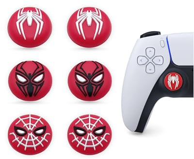 MME Tapas de Joystick compatibles con Mando PS5 PS4 Xbox, Funda Joystick para PS4, Thumb Grips para Mando Play 4, Accesorios para Mando PS5, Thumb Grips para PS 5 y PS 4 (Rojo)