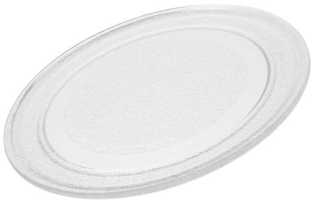 Mikrowellenteller aus Glas 24,5cm Weiß für Mikrowellenofen | Drehteller Glasplatte, Hitzebeständig und Leicht zu Reinigen, Einfach und Auszubauen