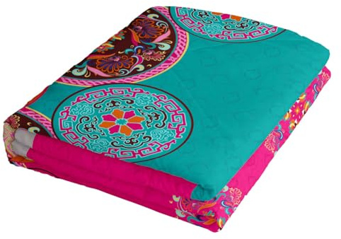 FANSU Tagesdecke Bettüberwurf Steppdecke Mikrofaser Doppelbett Einselbetten Gesteppt Bettwäsche Sofaüberwurf Wohndecke Bettdecke Stepp Gesteppter Quilt (Rote Boho,230x280cm)