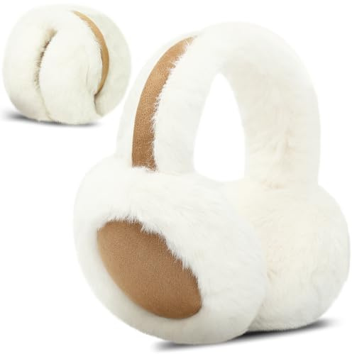 Votoko Cache-Oreilles Femme, Cache-Oreilles d'hiver Pliable en Peluche, Protection contre le Froid et la Chaleur, Fin et Doux, Cache-Oreille d'hiver avec Sac de Rangement pour Hommes et Femmes