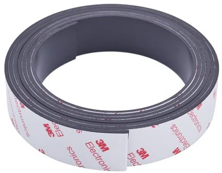 DBOO Flexible Magnetic Tape 1-Inch by 6-Feet Strong Adhesive Magnet Strip - Perfect for Fridge Organisation, Crafts & DIY Projects, White Board, Hanging & Organizing Light Objects