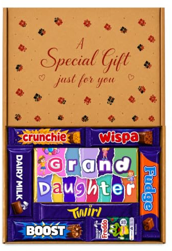 Sweetie Gift Grand Daughter Hamper – Letterbox Friendly Treat Box for Her – Birthday, Christmas, Just Because, Get Well or Thank You – Sweet Treats Selection for Girls