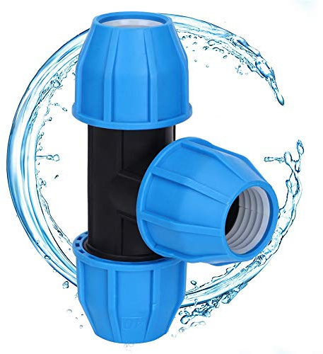 Nikou Connettore a T in plastica PE da 40 mm, raccordo per tubo dell'acqua, raccordo a T per collegamento tubo dell'acqua, affidabile, adatto per vari progetti idraulici
