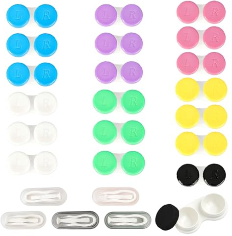 ZVBRSKM 25 unidades para lentes de contacto con ayuda de inserción, funda para lentes de contacto, ideal para viajes y uso diario, accesorios para lentes de contacto