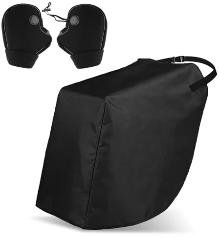 Roller Winterschutz Decke Beinschutz Motorroller Lenker Handshuhe Warm Lenkerstulpen Universal, Winddichte Gamaschen Wasserdicht Schützt vor Wind und Kälte für Roller Radsport (Schwarz 2Set)