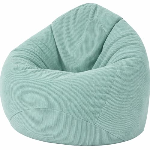 GlückBean Sitzsack Cord XXL mit EPS-Perlen Füllung – Ergonomischer Bean Bag Sessel für Erwachsene & Kinder – Weich, Formstabil & Pflegeleicht – Indoor Lounge Sitzsack (Pacific, XL)