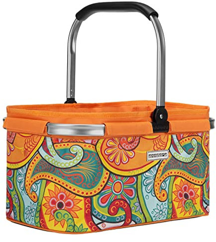 anndora Einkaufskorb PAISLEY 22 Liter - orange gemustert