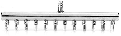 Zerodis Edelstahl-Aquariumventil, 12-Fach Aquarium-Luftstromregelventil Einweg-Rückschlagventile Zubehör für Aquariumregler