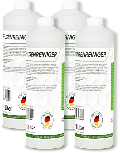 Flotex® Nettoyant pur jantes Concentré, 4 x 1L - Nettoyant de Roues pour Voiture