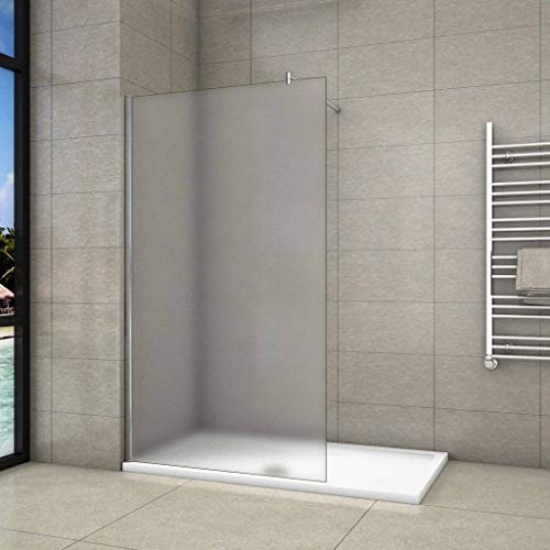 Walk In Doccia 110x200cm Vetro 8mm Satinata-Opaca Barra 70-120cm | Anticalcare, Vetro Temperato, Parete Doccia
