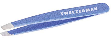 TWEEZERMAN Mini Pinzette (Handgeschliffene, schräge Spitzen, Augenbrauen zupfen, Profi Qualität, rostfreier Edelstahl), Granite Sky