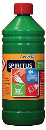 1 Liter Algorex Spiritus (Ethanol), Brennspiritus zur Reinigung, Verdünnung, Frostschutz in Sicherheitsflasche inkl. Microfasertuch von E-Com24