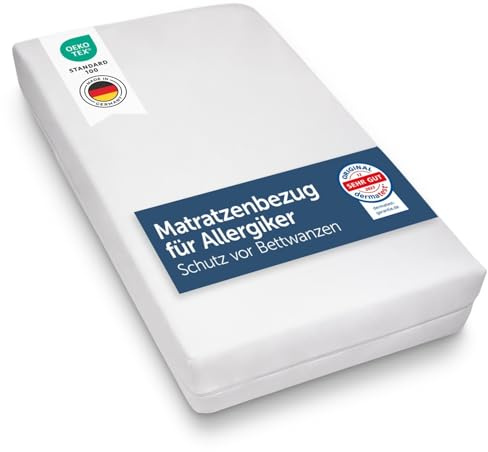 Blumtal® Allergiker Matratzenbezug 90x220 cm für Matratzen bis 20 cm - Oeko-TExzertifizierter Anti Milben Matratzenbezug 90x220 cm - Encasing mit Reißverschluss/Milbenbezug - 1er Set