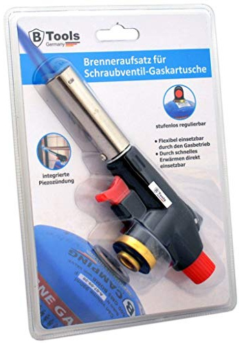 amara-global Lötbrenner Gasbrenner Bunsenbrenner Aufsatz für Schraubventil-Gaskartuschen ROT1