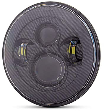 Alchemy Parts Fari Moto Inserti LED 7 Proiettore 45W Fibra di Carbonio Stile Fanale Anteriore