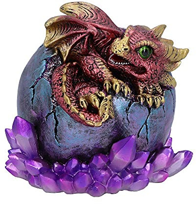 Nemesis Now Purpurroter Drachenfigur, schlüpfender Drache, 12,5 cm