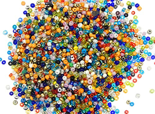 Perlin Rocailles Glasperlen Indianerperlen Saatperlen Pony Perlen 3mm, Gemischte Farbe, 8/0, Mini Rund, Seed Beads 3300 Stk