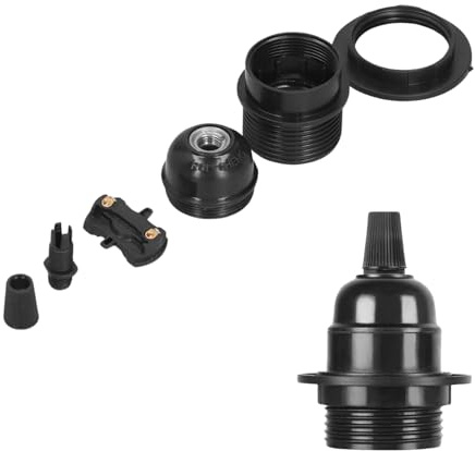 E27 Bulb Holder, Lamp Sockets E27 Lamp Holder Base Standard Screw-in Heat Resistant Plastic Pendant Bulb Holder for Table Floor DIY Industrial Decorative Lighting
