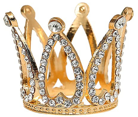 Tortendeko Geburtstag, Gold Krone Tortenaufsatz Mini Krone Kuchen Dekoration mit Strass und Perle Baby Shower Geburtstagsparty Hochzeit Tortendekoration Stirnband Kopfbedeckung für Kinder Mädchen