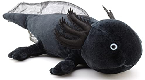 Original Uni-Toys - Axolotl (schwarz) - 32 cm (Länge) - Plüsch-Wassertier - Plüschtier, Kuscheltier