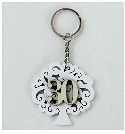DLM Bomboniere DLM29145 (Kit 12 Pezzi) Portachiavi Albero della Vita 30 Trentesimo Compleanno Anniversario di Nozze Segnaposto Confettata bomboniera Regalo
