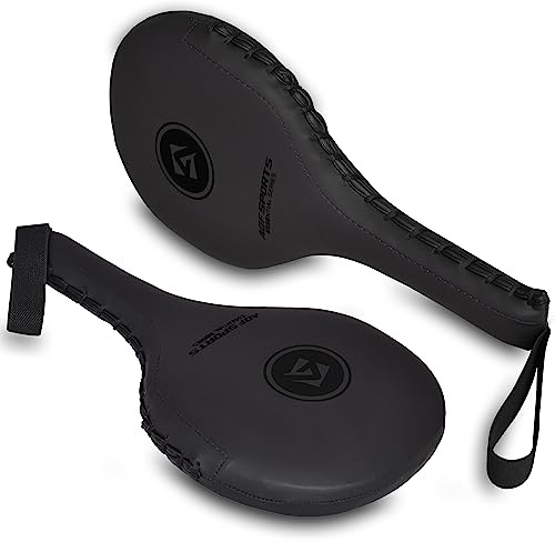 AQF Focus Paddles Taekwondo Kick Pads Racket Pair for Karate Boxing Martial Arts Training Equipment Target Kickboxing Pads 2 Piece (Matte Black)