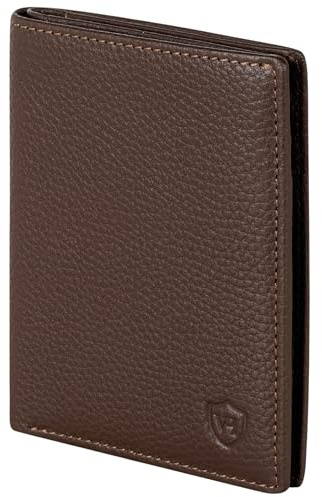 VON HEESEN® Leder Geldbörse Herren mit Münzfach & RFID Schutz I Echtleder Geldbeutel für Männer & Damen I Portemonnaie Brieftasche Wallet Portmonee (Braun)