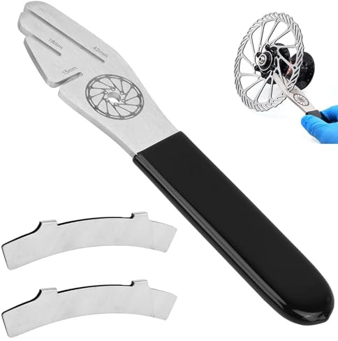 XINSUO® Clé de Réglage de Disque de Vélo,Outil pour Redressé Les Disque, avec 2 Cales de Réglage, pour Le Réglage des Freins à Disque de Velo