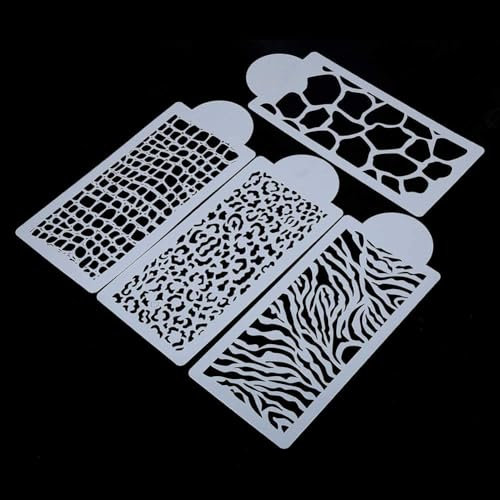 Cookie Cutters Set,Baking molds,4pcs Cake Decorating Stencils Floral Cake Stencil Reusable Plastic Spray Floral Cookie Molds Fondant Dessert Decorating Molds DIY Baking Decor Mold for Cake Decoration