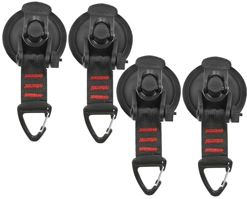 4 Pack Heavy Duty Suction Cups, Car Tent Suction CupAnchor, Heavy Duty Suction Cup Anchor, Car Strong Suction Cup, for Home Outdoor Car Van Truck Awning Boat Tarp-Black