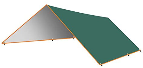 RajoNN Campingzeltplane, Outdoor-Zelt, Hängematte, Regenfliege, Zeltplane, Unterschlupf für Camping, Angeln, Strand, Picknick, Plane (grün, 3 x 3 m)