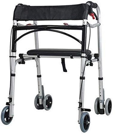 Gåhjälp Bärhandbroms Aluminiumlegering Walking Walker, Bärande 2/4-hjul Hjälprullator, Multi-Style Tillval,a (B)