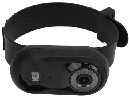 GLOGLOW Haustierhalsband-Kamera, 120° Weitwinkel-Katzenhalsband-Kamera, Sport-Action-Kamera, Mini-Körper, Kleine Kamera, HD-Überwachungskamera für Drinnen und Draußen (mit 8G-TF-Karte)