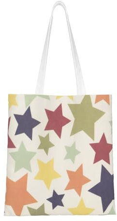 Wykjtwo Stern Bunte Oberfläche, Tragetasche Canvas-Tasche Einkaufshandtasche Einkaufstüten, Mehrzweck-Schultertaschen aus Canvas